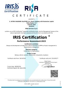 Certificat IRIS v.4 - ASTRA VAGOANE CALATORI S.A.-1