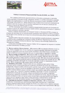 Politica in domeniul Responsabilitatii Sociale SA 8000-1